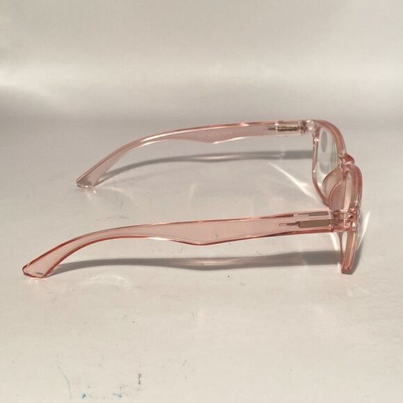 1407 Helen 2.5 Reading Glasses Clear Pink Rectanle Bluelight Filter Frames NWT - Picture 6 of 9